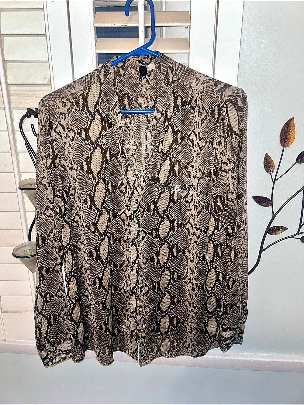 KUT from the Kloth Snake Print Blouse in Brown & Black